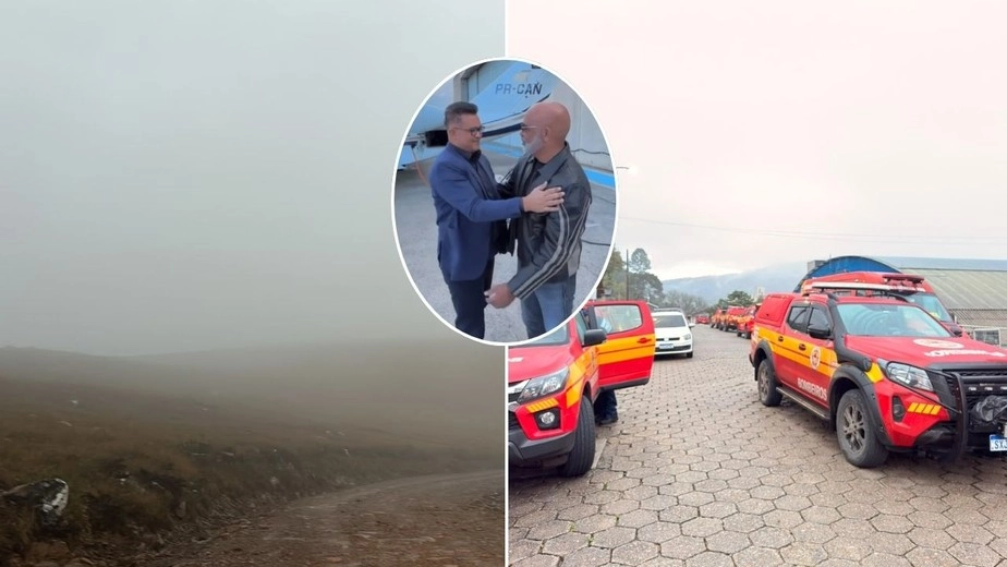 Buscas por helicóptero com cantor Rick entram no 2º dia com cães, drones e baixa visibilidade em SC.